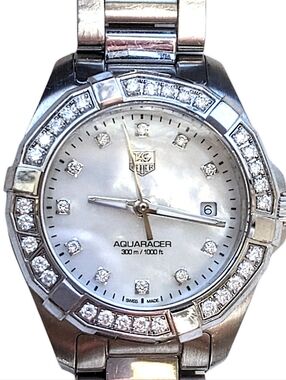 Tag Heuer Diamond Women's watch bezel Aquaracer Authentic Stunning